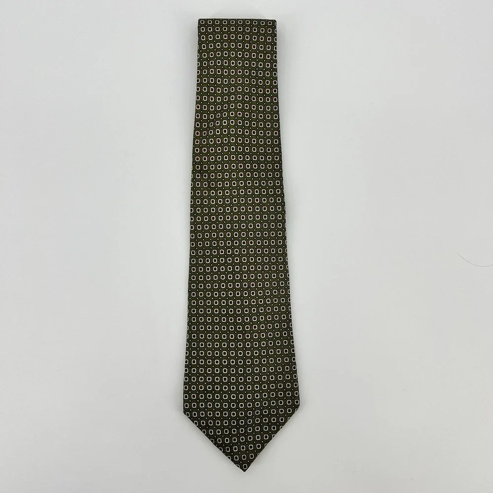 Lauren Ralph Lauren Men's Woven Silk Tie Green Necktie